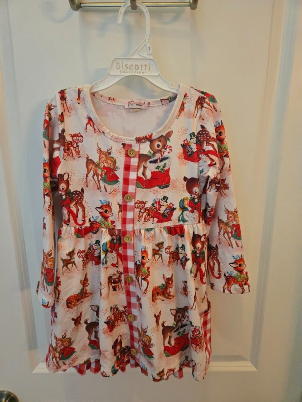 Clover cottage Apparel reindeer Christmas dress size 4t